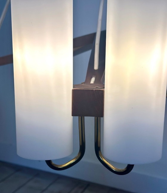 Lampadario Scandinavo Östen Kristiansson Per Luxus Svezia – 10 Luci – Anni '60 – Wood (photo 10 of 15)