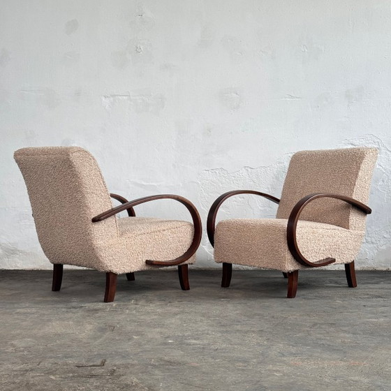 Image 1 of Pair of Halabala H-410 Armchairs, Fully Restored, 1930s