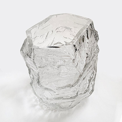 Vintage German Ice Glass Vase from Peill & Putzler, 1970s