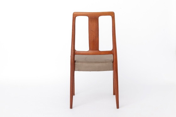 Image 1 of Set of 4 Vintage d-Scan Dining Chairs, Singapore 1960s, Danish Modern Mid Century Chairs, Newly Upholstered Hardwood Dining Chai