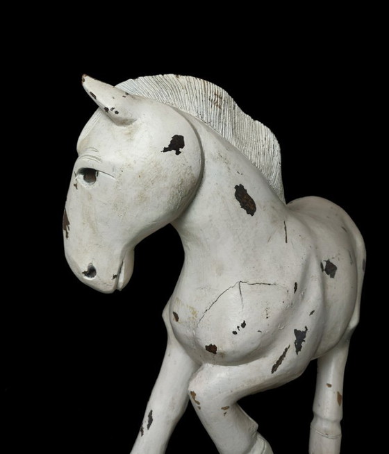 Image 1 of Cavallo in legno intagliato – Arte popolare – Francia/Svizzera, circa 1880