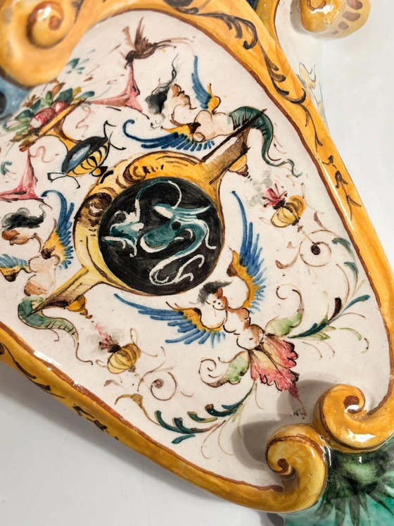 Handbemaltes Keramikregal aus Faenza, Anfang des 20. Jahrhunderts – Dekorative Objekte, Ceramic (photo 10 of 15)