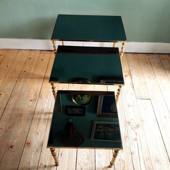 Mimiset di tavolini a incastro stile Vintage MCM Maison Jansen – Vetro (photo 5 of 8)