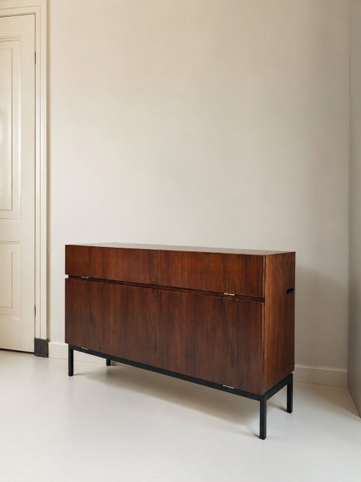 Vintage pallissander dressoir platenspeler meubel – Metal, Wood