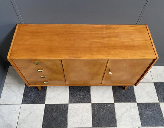 Image 1 of Wood sideboard 1960s 4 drawers and 2 doors