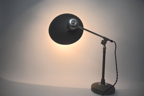 Table lamp Ferdinand Solère, 60s, Metal, Grey, Vintage (photo 4 of 12)