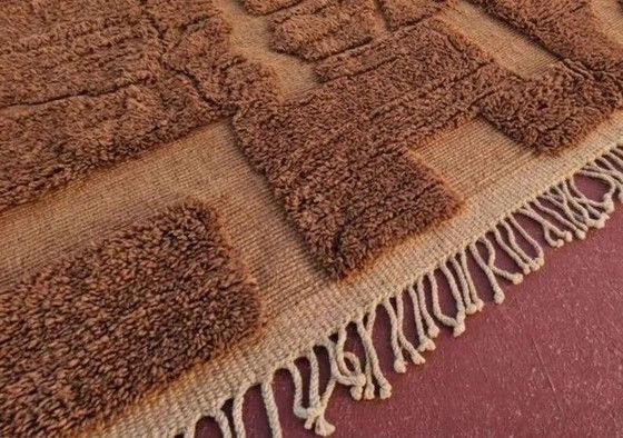 Moroccan Berber rug camel terracotta 300x200 cm – geometric pattern – Rugs & carpets, Wool, Cotton, Bohemian (photo 5 of 8)