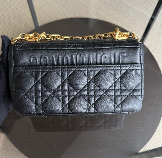 Image 1 of DIOR CARO SMALL - CANNAGE GRAINED CALFSKIN BLACK GOLD HARDWARE