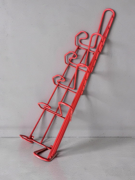 Vintage IKEA Frän Coat Rack Red 1980s | Retro Metal Wire Coat Rack & Hat Rack | Postmodern Design – rvs (photo 5 of 5)
