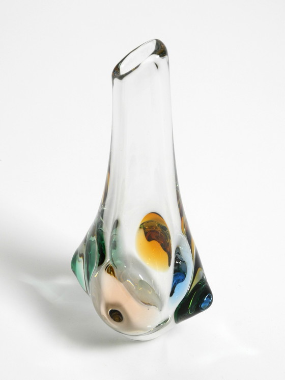 Image 1 of Two beautiful crystal glass vases from the 1960s by Miroslav Klinger for Bohemia Glass - Made in Czech