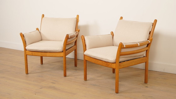 Image 1 of Set van 2 vintage fauteuils | Illum Wikkelsø voor Silkeborg | Model Genius | Teak