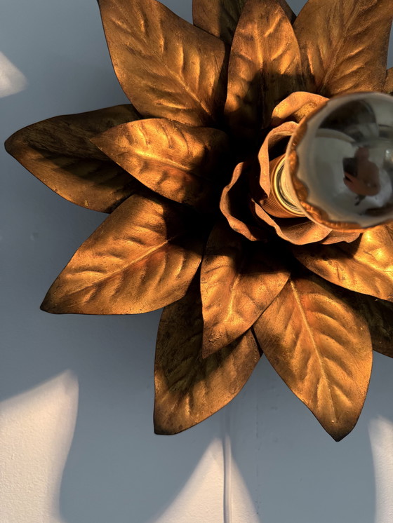 Image 1 of Vintage gilded floral wall lamp, Hans Kögl '60