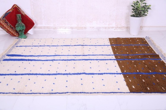 Image 1 of Handmade Beni Ourain Wool Rug: Minimalist Boho Decor 3X2m
