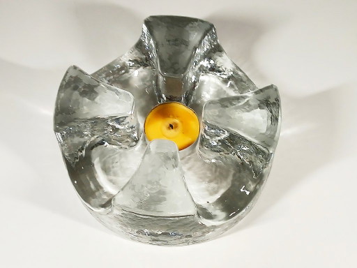 (W017) Porte-bougie chauffe-plat/chauffe-plat/rechaud/pied en verre massif Georgshutte