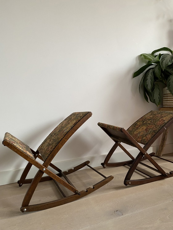 Image 1 of Tabourets vintage français - deux pièces