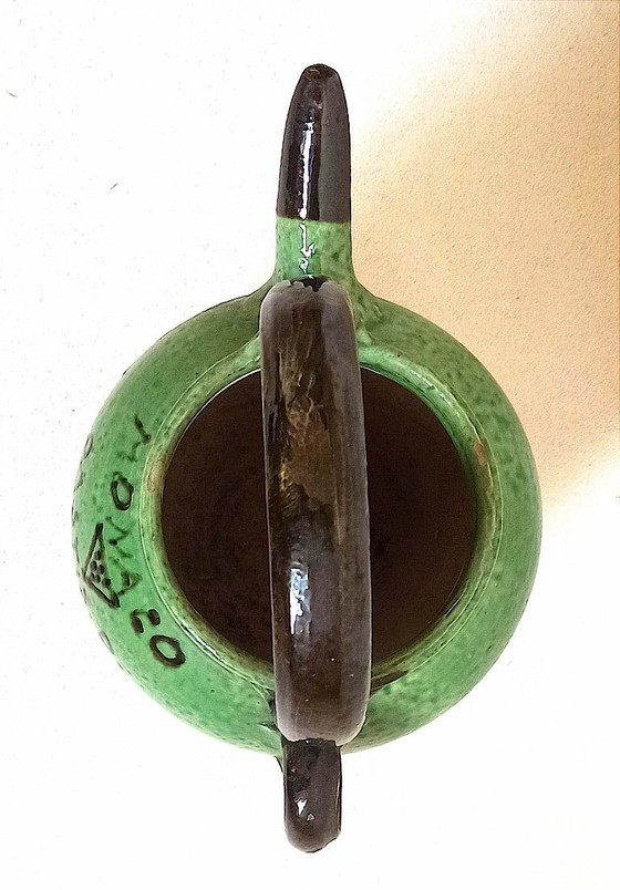 Image 1 of Brocca in terracotta Pastis Monaco degli anni '40. Altezza 26,5 cm.