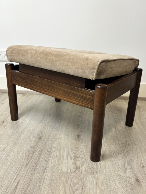 Pouf/sgabello contenitore Farstrup vintage danese, anni '70 -'80