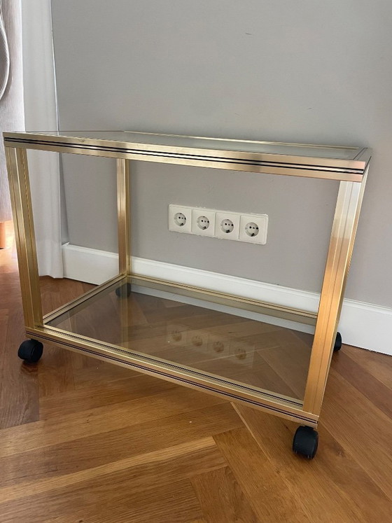 Image 1 of Retro glass Pierre Vandel Paris coffee table, 1970s