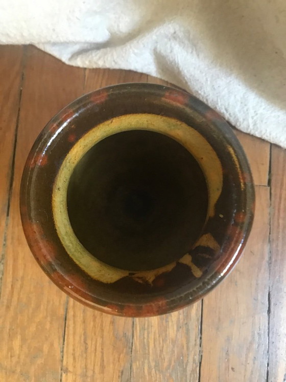 Image 1 of Vallauris geglazuurde terracotta vaas, Sauveur Lunetta vintage