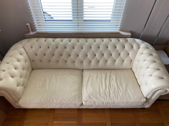 Divano in pelle color ecru Natuzzi – Divani 3 posti, Leather, Wood (photo 3 of 5)