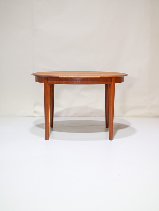 Extendable Dining Table Round Oval Teak Danish Vintage