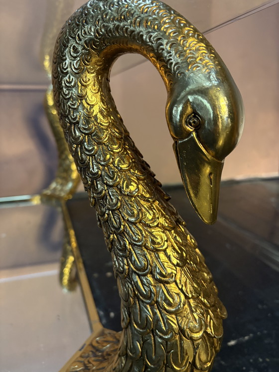 Image 1 of Vintage Hollywood Regency salontafel met zwanenpoten