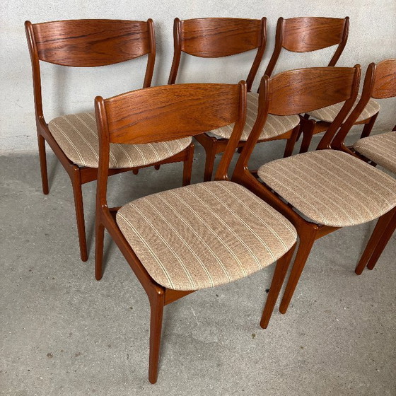 Image 1 of 6 sillas de comedor de P.E. Jørgensen — Madera maciza de teca