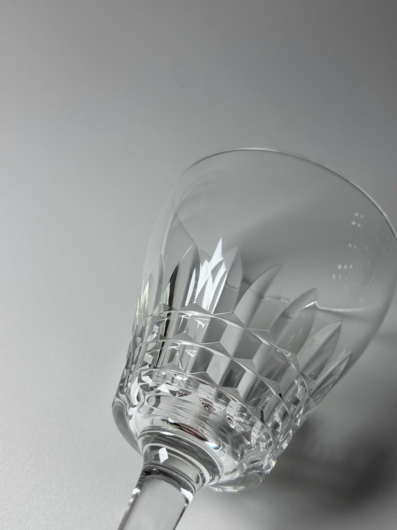 Image 1 of Set van 6 grote kristallen wijn- of waterglazen – Val Saint Lambert “Service Mery” – Art Deco