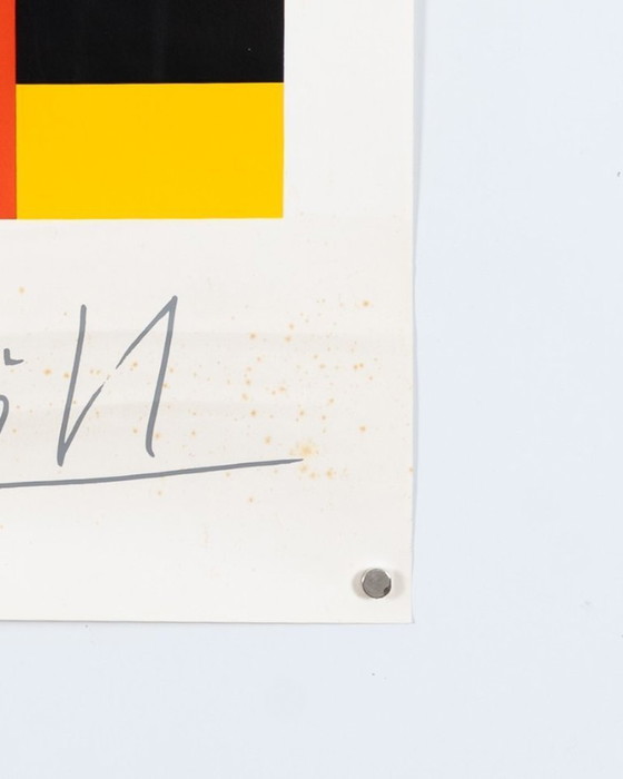 Image 1 of Max Bill Grenoble – 1969 – Originele vintage zeefdruk tentoonstellingsposter van Max Bill – Zwitserse stijl – 62,5 x 44,5 cm