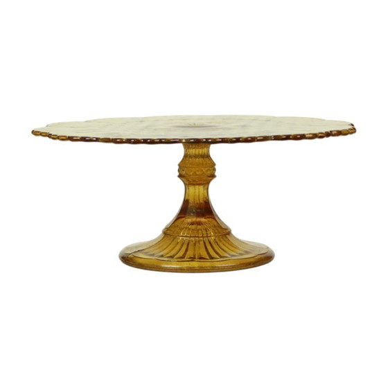 Image 1 of Art Deco Amber Taartplateau