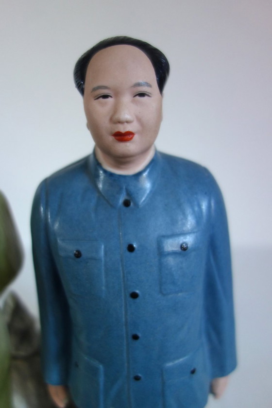 Image 1 of Statue figurine of Mao and General Jinshi, Chinese Cultural Revolution #22