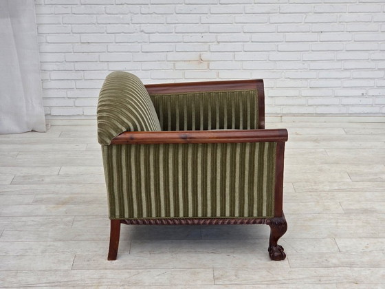 Image 1 of Fauteuil danois des années 1950, revêtement en velours, bois de teck.