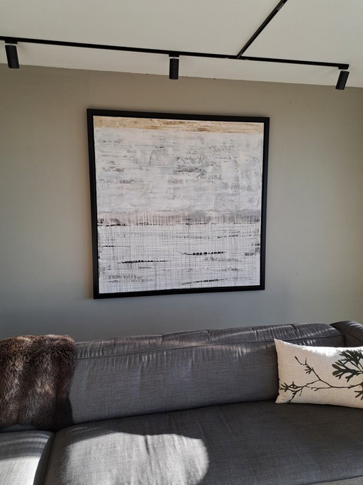 Original Bea Lopez Painting "Nebel" – schilderijen tekeningen, Wood, Canvas
