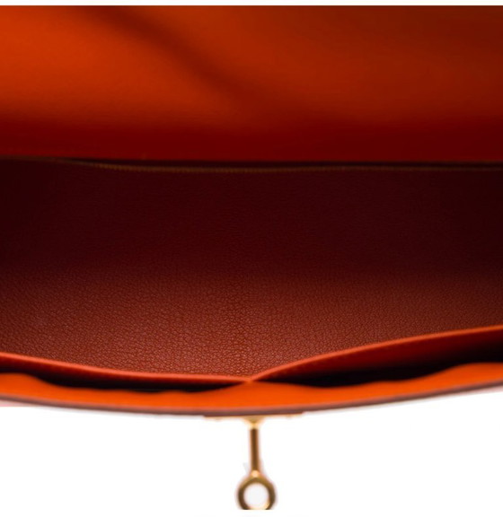 Image 1 of Sac HERMES Kelly 32 en Cuir Orange - 103499