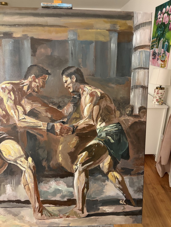 Image 1 of Two Fighters, Acrylic on Canvas