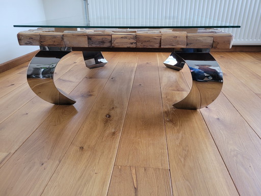 Beautiful coffee table from Rofra home with glass top...