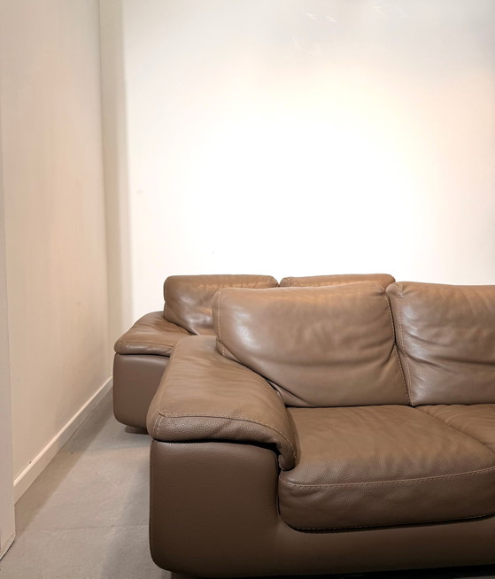 Image 1 of Taupe Leather 2-Seater Sofas