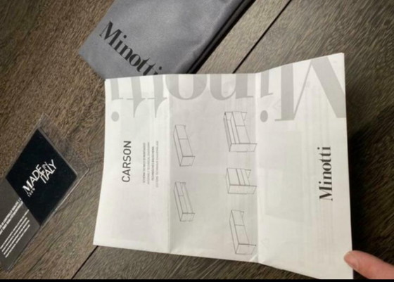 Image 1 of Minotti Carson Buffetkast sucupira hout , Brons, Marmer Glas showmodel