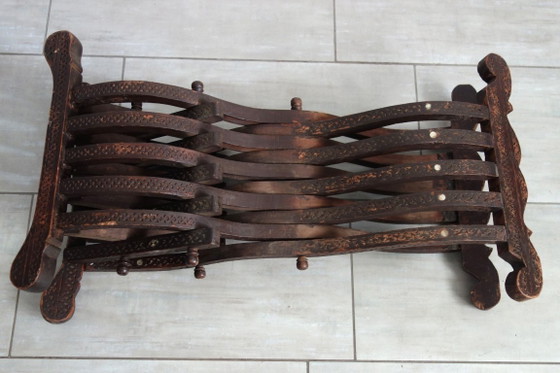Sedia curule siriana noce e madreperla XIX secolo – Sedie da camera, Legno, Altro (photo 15 of 15)