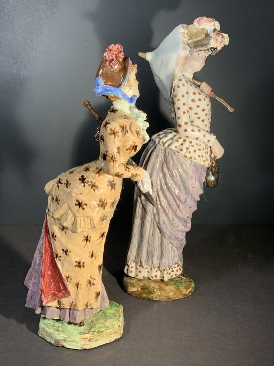 Sculptures impressionnistes de femmes en faïence de Cacciapuoti Fratelli, 1881, Lot de 2 – Ceramic (photo 9 of 19)