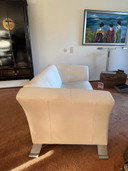 2.5-seater sofa Rolf Benz - leather - white