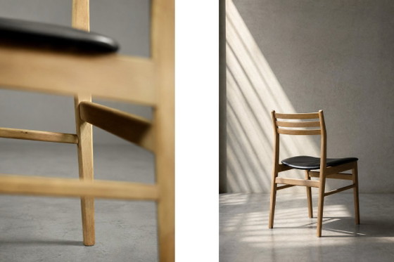 Image 1 of Vintage Scandinavische eikenhouten eetkamerstoelen uit het midden van de 20e eeuw van Sax Møbelfabrik, jaren 60, set van 4