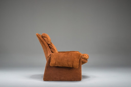  Voorstellen P60 Leren Loungestoel van Vittorio Introini voor Saporiti, Italië, 1960