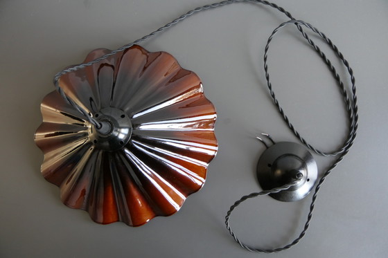 Image 1 of Zeldzame Bruin Emaillen Scheepslamp/Hanglamp