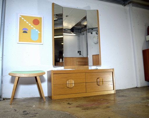 Tocador con espejo vintage de los años 70 Schmink Kommode