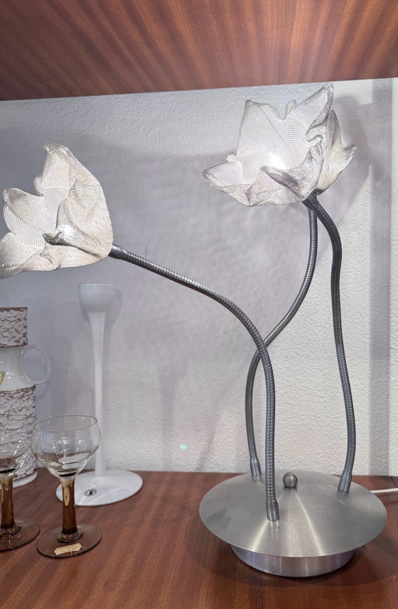 Harco Loor - Dutch Design - Lampe de table florale postmoderne à 3 lumières en acier inoxydable, Métal, Gris (photo 4 sur 9)
