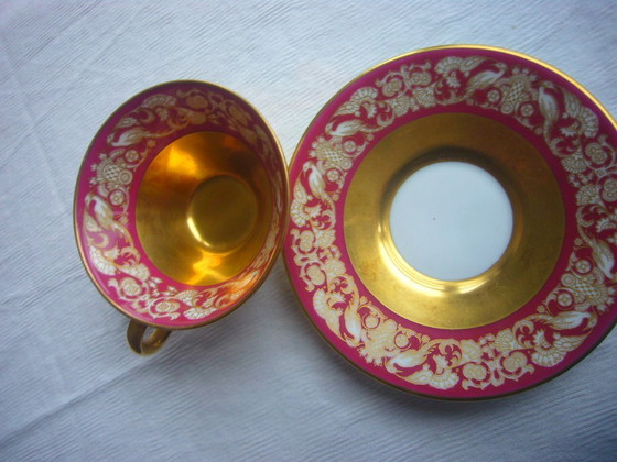 Image 1 of vintage mocha cup from Rosenthal ca. 1929 gold & red  