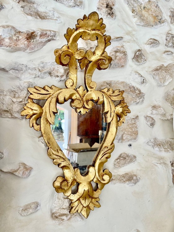 Image 1 of Pair of Louis XV style wooden mirrors, Spain 1950s