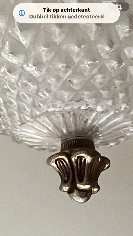 Image 1 of Vintage Hollywood Regency “Pineapple” Lamp – Brass & Crystal