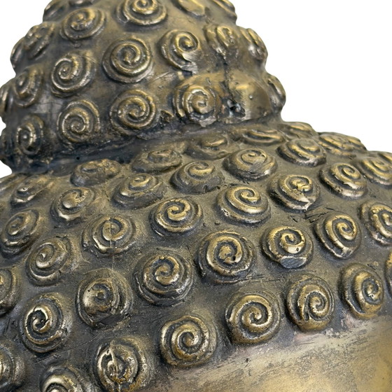 Bronze Buddha Head in Shan Style – Hand-cast Sculpture 31 cm (photo 11 of 11)